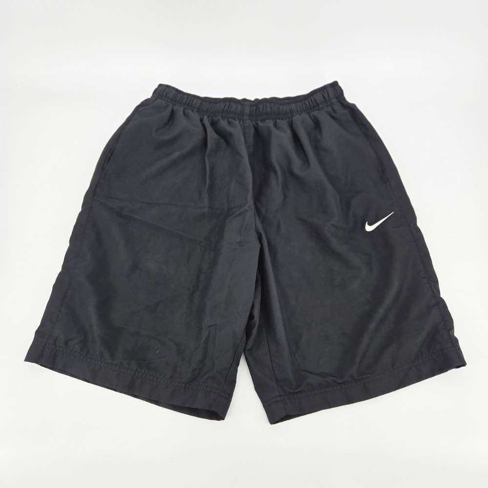 Nike Classic Swoosh Black Mesh Lined Windbreaker Track Shorts Size L Vintage 90s
